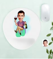BK Gift Kişiye Özel Bay Karikatürlü Bilek Destekli Mouse Pad-2 (Beyaz)