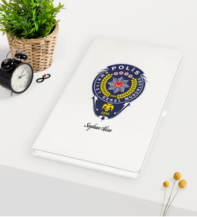 BK Gift Kişiye Özel Polis Temalı Beyaz Defter - 2