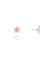 Söğütlü Silver Gümüş rose zirkon taşlı yıldız küpe