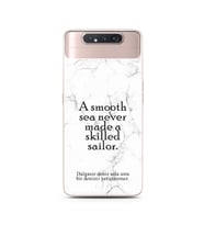 Samsung A80 Beyaz Mermer Söz Tasarımlı Telefon Kılıfı