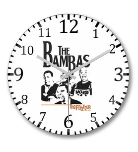 The Bambas Duvar Saati Bombeli Gercek Cam