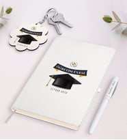 BK Gift Kişiye Özel Öğretim Üyesi Beyaz Defter Kalem ve Anahtarlık Hediye Seti-1 (Model 1)