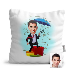 BK Gift Kişiye Özel Bay Broker Karikatür  Yastık  1
