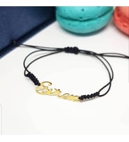 Kişiye Özel İsimli Gümüş Bileklik Özel Gün Hediyesi (Gold)