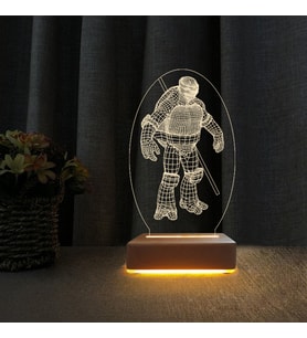 3d Dekoratif Masa Lambası Çocuk Odası Ninja Kaplumbağa Gece Lambası (Sarı)