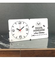Tekstil Mühendisi Ahşap Masa Saati