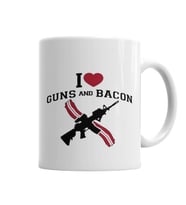 I Love Guns And Bacon Kupa Bardak Porselen