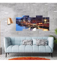 City Manzaralı 5 Parçalı Mdf Tablo
