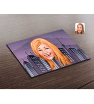 BK Gift Kişiye Özel Kadın Yüz Karikatürlü Ahşap Puzzle-1