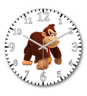 Donkey Kong Duvar Saati Bombeli Gercek Cam