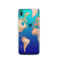 Transparan Harita Tasarım Süper Şeffaf Silikon Telefon Kılıfı Huawei Y7 Pro 2019