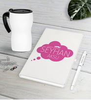 BK Gift Kişiye Özel Canım Babam Beyaz Defter Kalem Termos Mug Seti-2 (Model 1)