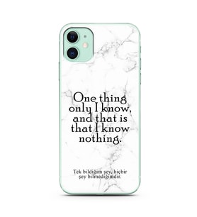 Iphone 11 Beyaz Mermer Söz Tasarımlı Telefon Kılıfı