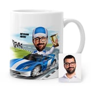 BK Gift Kişiye Özel Rallici Karikatür Beyaz Kupa Bardak
