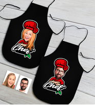 BK Gift Kişiye Özel İkili Bay ve Bayan Chef Karikatürlü Siyah Mutfak Önlüğü Seti-10
