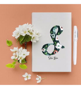 İsime Özel Hediye Harf Defter Kalem Seti - 30 (Beyaz)