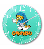 Garfield   Duvar  Saati Bombeli Gercek Cam