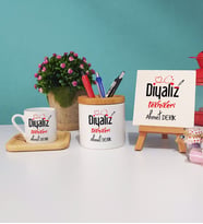 Diyaliz Teknikeri Hediye Ahşap Altlıklı Türk Kahvesi Fincanı Kalemlik Dekoratif Taş Baskı Hediye Seti
