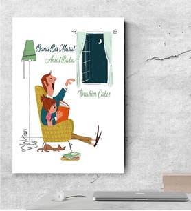 BK Gift Kişiye Özel Babalar Günü Temalı Kanvas Tablo 50x70cm 36677