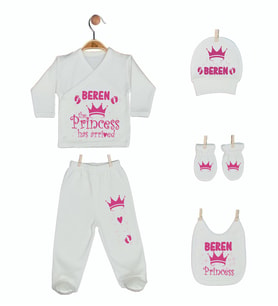 Pia Baby GL 1906-05 İsme Özel Beşli Zıbın Set