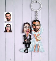 BK Gift Kişiye Özel Sevgililer Karikatür Anahtarlık  16