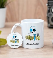 Odyolog Beyaz Kupa Bardak Ve Anahtarlık Set