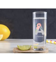 BK Gift Kişiye Özel Renkli Baskılı Harf ve İsim Tasarımlı Vodka Bardağı-3 (Beyaz)