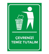 MIGNATIS - Çevremizi Temiz Tutalım Levhası - Sac Malzeme 25x35cm
