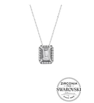 Söğütlü Silver Gümüş Swarovski baget taşlı pırlanta modeli kolye