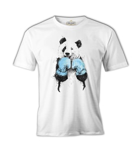 Panda - Boks Beyaz Erkek Tshirt