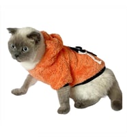Orange Black Bunny Kapsonlu Sweatshirt Kedi Süeteri Kedi Kıyafeti  (Turuncu)