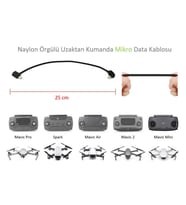 DJI Mavic Pro Uzaktan Kumanda İçin Mikro Data Veri Kablosu Naylon Örgülü
