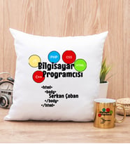 Bilgisayar Programcısı Yastık ve Gold Kupa Bardak