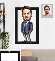 Kişiye Özel Patron Karikatürlü 3D Ahşap Tablo 30x47 Bay-9