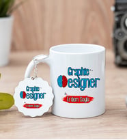 Grafiker Beyaz Kupa Bardak Ve Anahtarlık Set