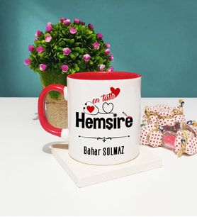 Mesajlı Hemşire Kupa Bardak Kırmızı