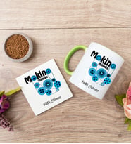 Makine Mühendisi Yeşil Kupa Bardak Ve Bardak Altlığı Seti
