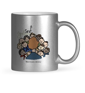 BK Gift Kişiye Özel Sınıf Öğretmeni Gümüş Yaldızlı Kupa Bardak  3
