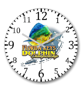 Florida Keys Dolphin Championship Duvar Saati Bombeli Gercek Cam