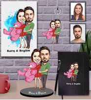 Kişiye Özel Sevgili Karikatürlü 5 li Hediye Seti Model 8