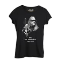 Jeff Hanneman - RIP Siyah Kadın Tshirt