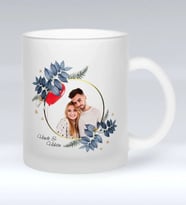 BK Gift Kişiye Özel İsimli Fotoğraflı Buzlu Cam Kupa Bardak-34 (Beyaz)