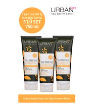 URBAN Care Tea Tree Oil & Keratin Saç Bakım Şampuanı 3'lü Avantajlı Paket