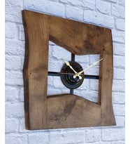 Markakanvas Doğal Masif Ahşap Kare Duvar Saati 50x50cm