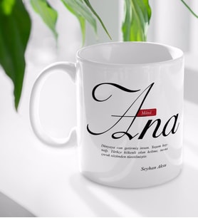 BK Gift Kişiye Özel Mânâ Ana Beyaz Kupa Bardak