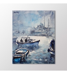Arty Tablo Suluboya Tekneler ve İstanbul Tablo (Karışık)