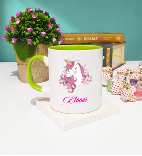 Unicorn Tasarımlı Unicorn Kupa Bardak Yeşil