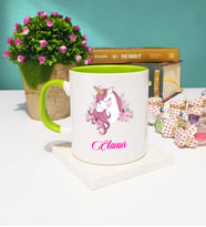 Unicorn Tasarımlı Unicorn Kupa Bardak Yeşil