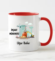 İnşaat Mühendisi Kupa Bardağı Kırmızı