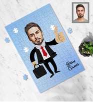 Kişiye Özel İş Adamı Tasarımlı Karikatür A3 240 Parça Puzzle Bay-2